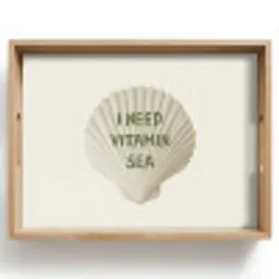 Schelp - Quote - Groen Dienblad Rechthoek middel -z3d_shopping