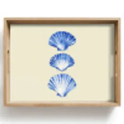 Schelpen - Blauw - Beige Dienblad Rechthoek middel -z3d_shopping