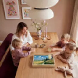 Zandpad - Huis - Bomen - Grasveld Dienblad Rechthoek middel -sfeer4