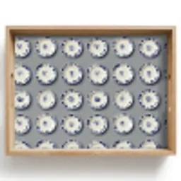 Borden - Bloemen - Blauw - Wit Dienblad Rechthoek middel 911 -z3d_shopping