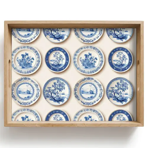 Borden - Bomen - Planten - Blauw Dienblad Rechthoek middel 911 -z3d_shopping