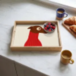 Silhouet - Hond - Trui - Rood Dienblad Rechthoek middel -sfeer2