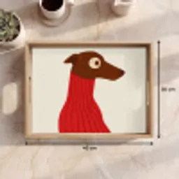 Silhouet - Hond - Trui - Rood Dienblad Rechthoek middel -USP_Formaat