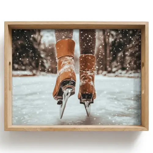 Schaatsen - IJs - Winter - Sneeuw Dienblad Rechthoek middel -z3d_shopping