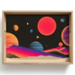 Hemel - Planeten - Felgekleurd Dienblad Rechthoek middel -z3d_shopping