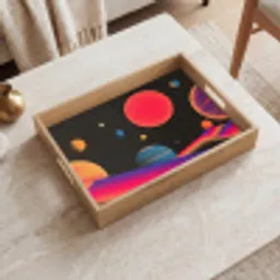 Hemel - Planeten - Felgekleurd Dienblad Rechthoek middel -sfeer1