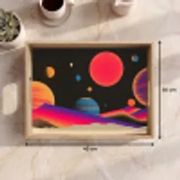 Hemel - Planeten - Felgekleurd Dienblad Rechthoek middel -USP_Formaat