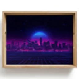 Skyline - Zon - Neon - Rasterpatroon Dienblad Rechthoek middel -z3d_shopping