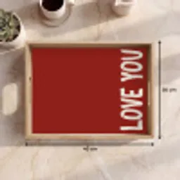 Schuin - Loveyou - Rood Dienblad Rechthoek middel -USP_Formaat