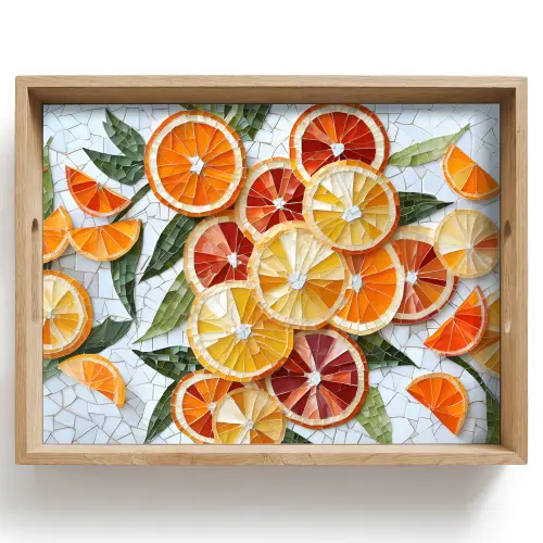 Schijfjes - Fruit - Oranje - Mozaïek Dienblad Rechthoek middel -z3d_shopping