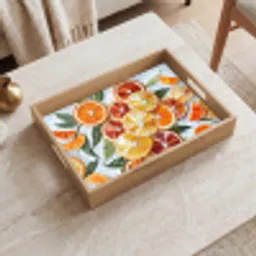 Schijfjes - Fruit - Oranje - Mozaïek Dienblad Rechthoek middel -sfeer1