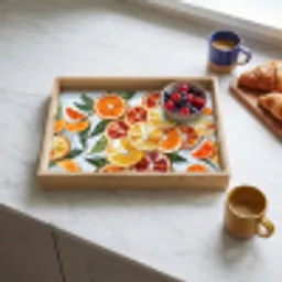 Schijfjes - Fruit - Oranje - Mozaïek Dienblad Rechthoek middel -sfeer2