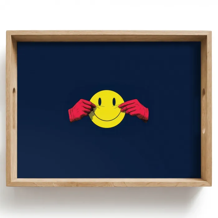 Smiley - Geel - Handen - Minimalistisch Dienblad Rechthoek middel -z3d_shopping