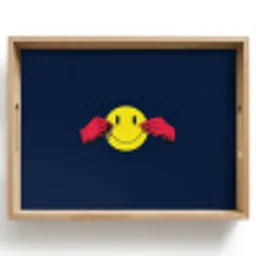 Smiley - Geel - Handen - Minimalistisch Dienblad Rechthoek middel -z3d_shopping