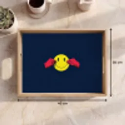 Smiley - Geel - Handen - Minimalistisch Dienblad Rechthoek middel -USP_Formaat