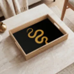 Slang - Minimalistisch - Goud Dienblad Rechthoek middel -sfeer1
