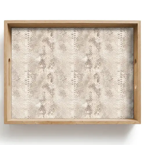 Slang - Patroon - Beige Dienblad Rechthoek middel 911 -z3d_shopping
