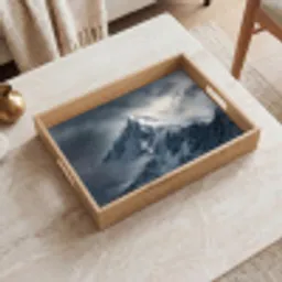 Sneeuw - Berg - Wolken Dienblad Rechthoek middel -sfeer1