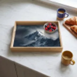 Sneeuw - Berg - Wolken Dienblad Rechthoek middel -sfeer2
