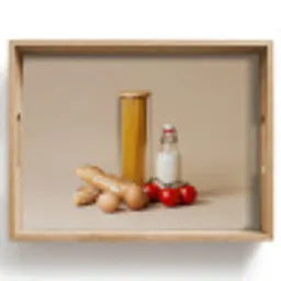 Spaghetti - Melk - Tomaten - Eieren - Brood Dienblad Rechthoek middel -z3d_shopping
