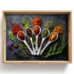 Lepels - Wit - Poeder - Kruiden Dienblad Rechthoek middel -z3d_shopping