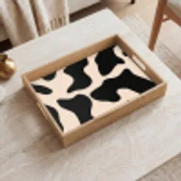 Vlekkenpatroon - Koe - Beige Dienblad Rechthoek middel -sfeer1