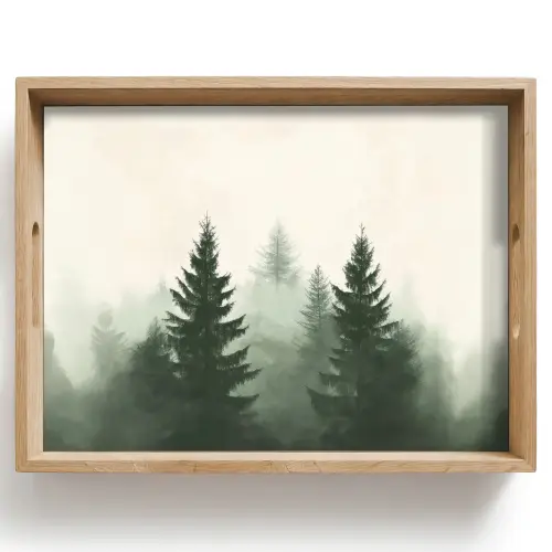 Sparren - Bomen - Groen - Beige Dienblad Rechthoek middel -z3d_shopping