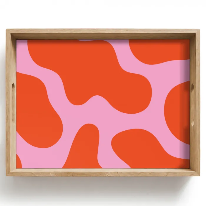 Vlekken - Rood - Roze - Patroon - Minimalistisch Dienblad Rechthoek middel -z3d_shopping