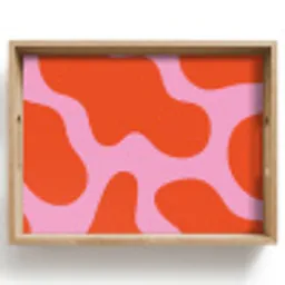 Vlekken - Rood - Roze - Patroon - Minimalistisch Dienblad Rechthoek middel -z3d_shopping