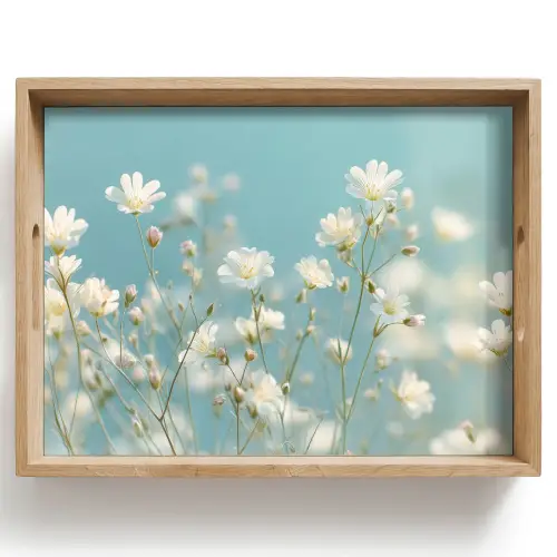 Stängel – Blumen – Luft – Weiß Dienblad Rechthoek middel -z3d_shopping