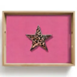 Ster - Luipaard - Print - Roze Dienblad Rechthoek middel -z3d_shopping