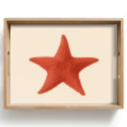 Zeester - Bobbels - Rood Dienblad Rechthoek middel -z3d_shopping
