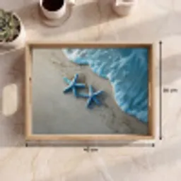 Zeesterren - Zand - Zee - Blauw Dienblad Rechthoek middel -USP_Formaat