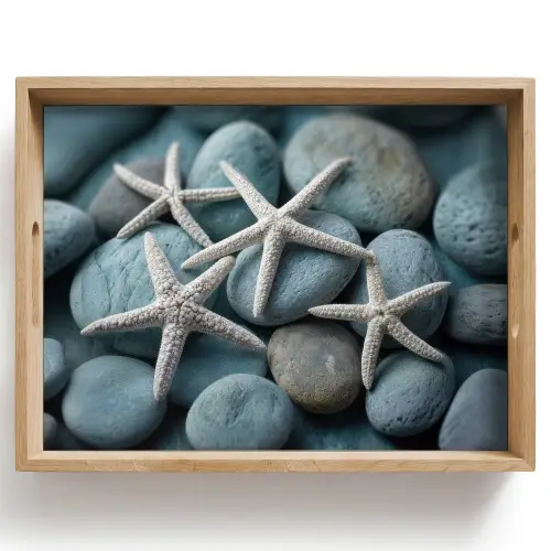 Zeesterren - Stenen - Wit Dienblad Rechthoek middel -z3d_shopping