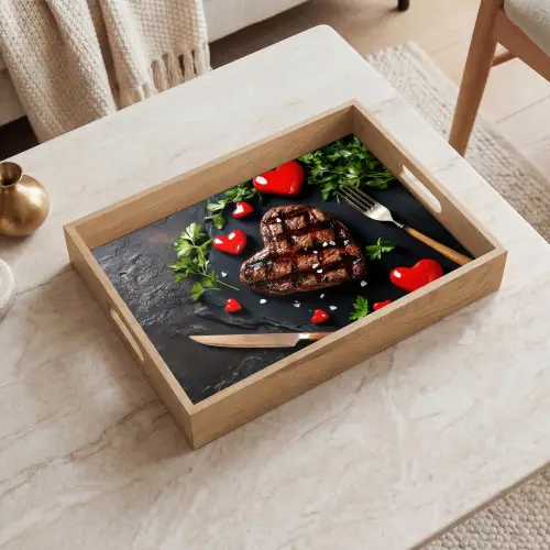 Steak - Hart - Bestek Dienblad Rechthoek middel -sfeer1