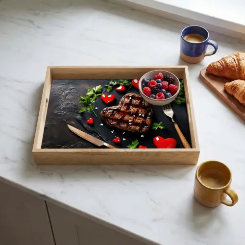 Steak - Hart - Bestek Dienblad Rechthoek middel -sfeer2