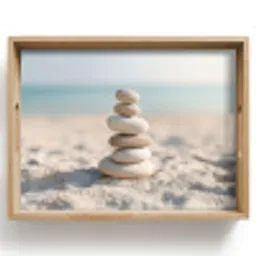 Stenen - Stapel - Zand - Zee Dienblad Rechthoek middel -z3d_shopping