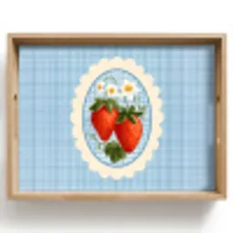 Aardbeien - Lijst - Rood - Geruit Dienblad Rechthoek middel -z3d_shopping