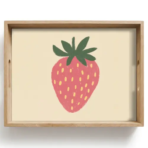 Aardbei - Minimalistisch - Rood - Fruit Dienblad Rechthoek middel -z3d_shopping