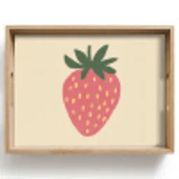 Aardbei - Minimalistisch - Rood - Fruit Dienblad Rechthoek middel -z3d_shopping