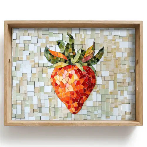 Aardbei - Rood - Mozaïek - Fruit Dienblad Rechthoek middel -z3d_shopping