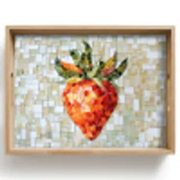 Aardbei - Rood - Mozaïek - Fruit Dienblad Rechthoek middel -z3d_shopping