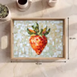 Aardbei - Rood - Mozaïek - Fruit Dienblad Rechthoek middel -USP_Formaat
