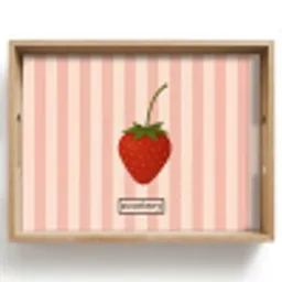 Aardbei - Strepen - Minimalistisch - Rood Dienblad Rechthoek middel -z3d_shopping
