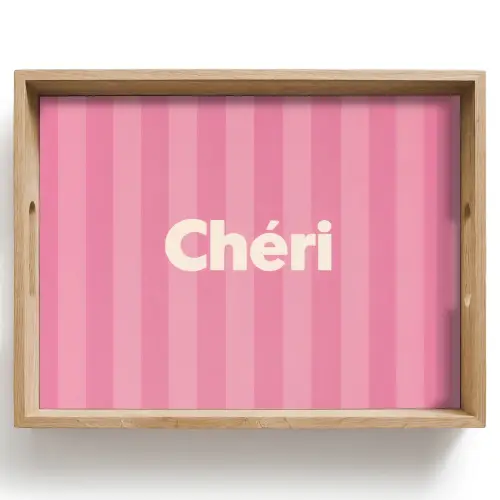 Gestreept - Roze - Chéri Dienblad Rechthoek middel -z3d_shopping