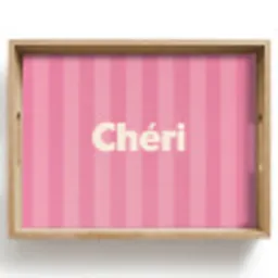 Gestreept - Roze - Chéri Dienblad Rechthoek middel -z3d_shopping