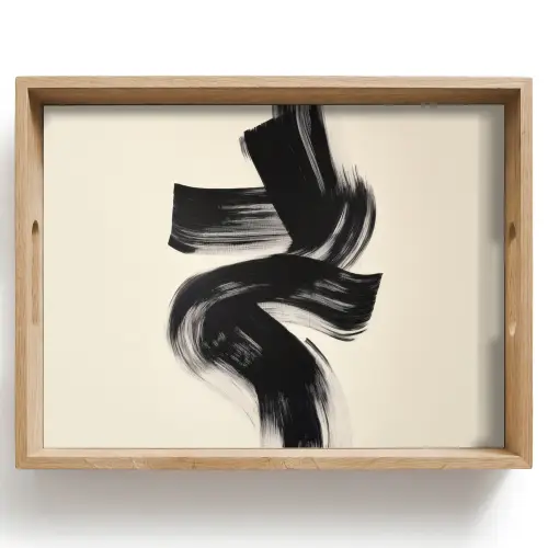 Strepen - Zwart - Abstract Dienblad Rechthoek middel -z3d_shopping