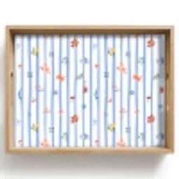 Strepen - Blauw - Patroon - Zomer Dienblad Rechthoek middel 911 -z3d_shopping