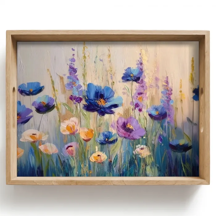 Zomers - Wilde bloemen - Penseelstreken Dienblad Rechthoek middel -z3d_shopping
