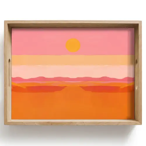 Zon - Abstract - Landschap - Oranje Dienblad Rechthoek middel -z3d_shopping